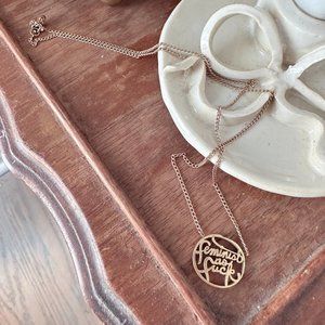 Leah Ball "Feminist as F*ck" Necklace